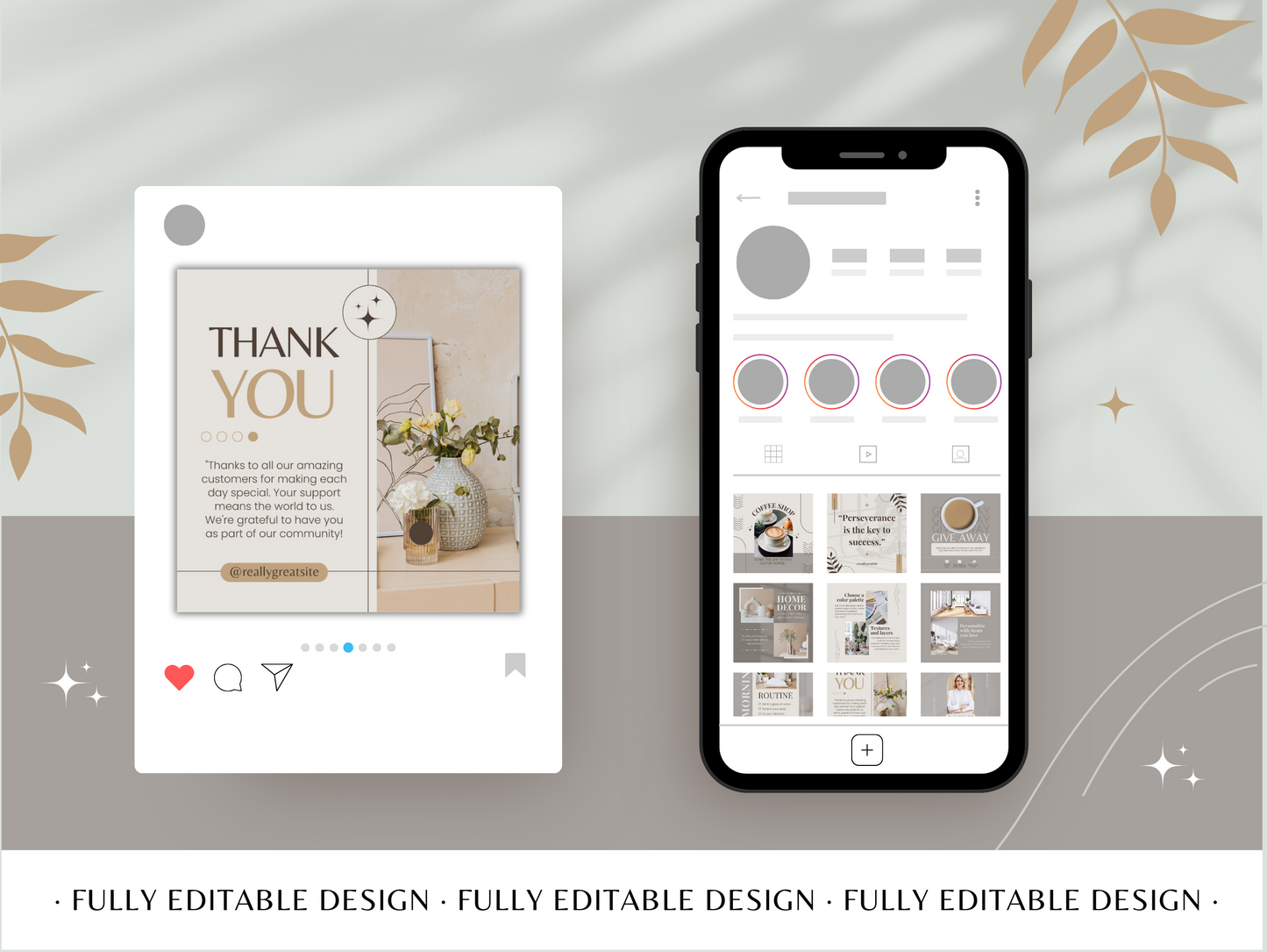 100 Aesthetic Social Media Canva Carousel Templates - Modern Minimalist Posts for Lifestyle & Home Decor