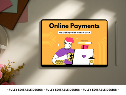 Online Payments Canva Template - Engaging Financial Service E-commerce Editable Design