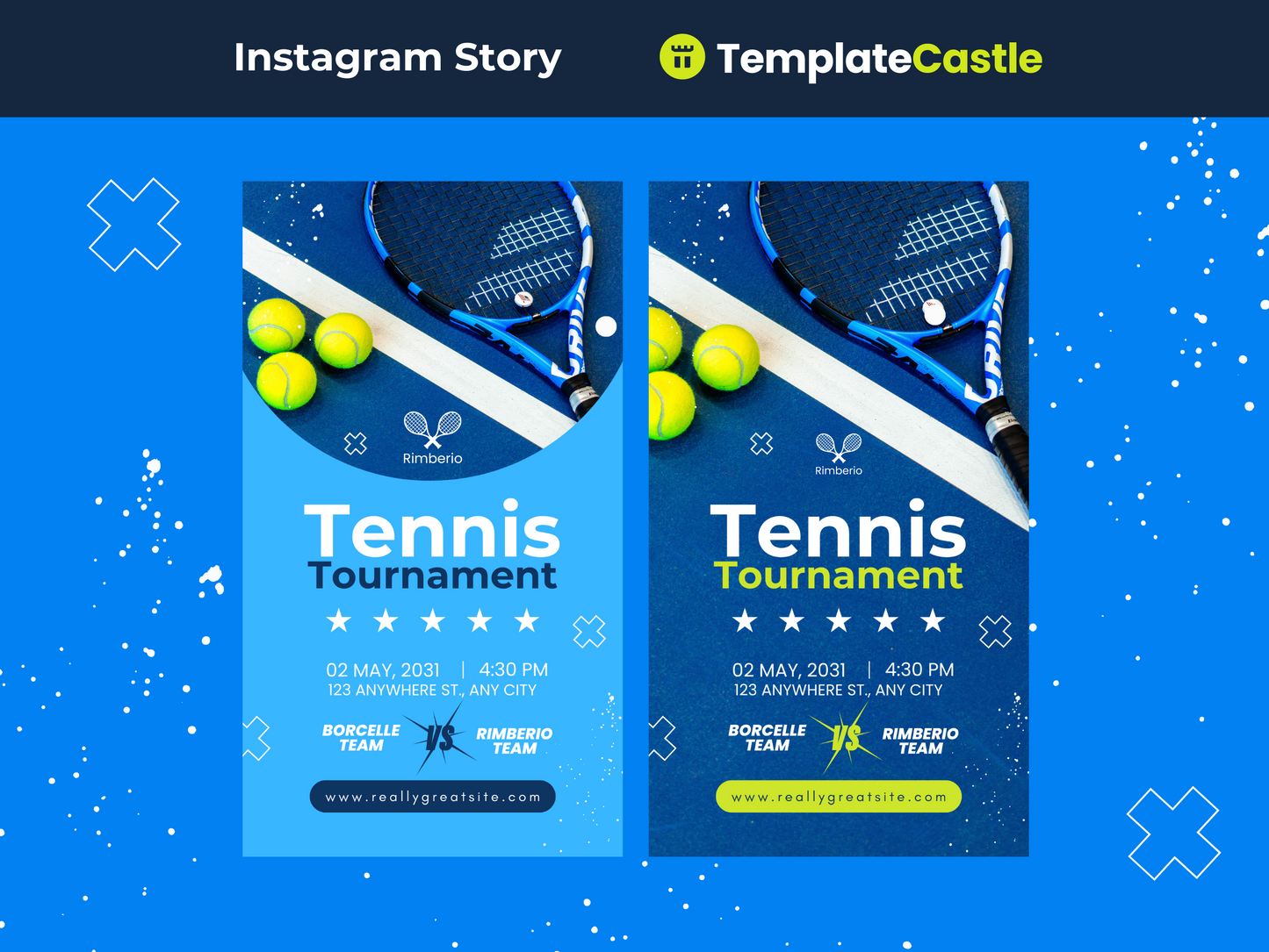 Tennis Tournament Canva Template - Vibrant Sports Event Flyer Design