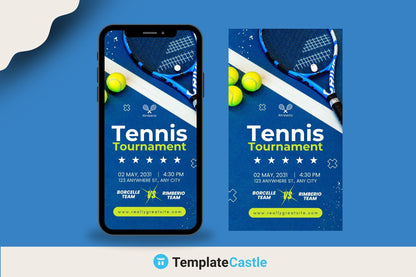 Tennis Tournament Canva Template - Vibrant Sports Event Flyer Design