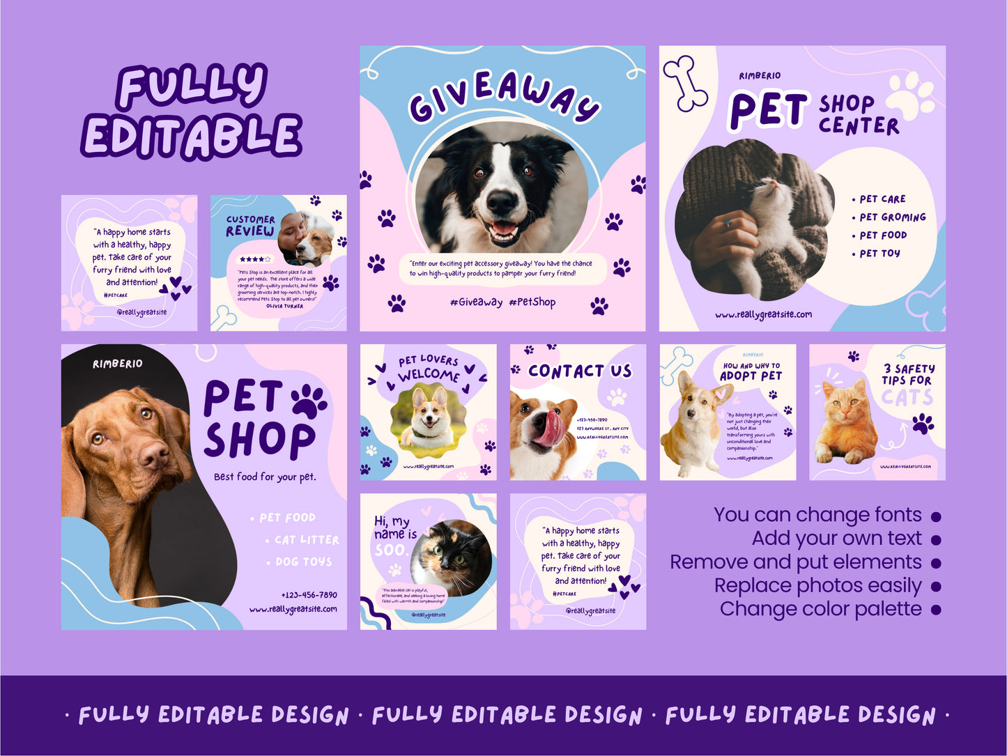 10 Editable Pet Shop Social Media Canva Templates - Engaging & Customizable Posts for Pet Businesses