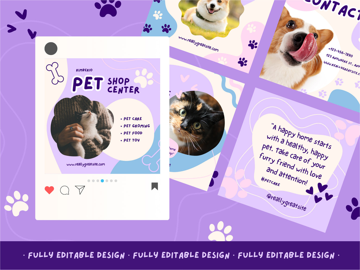 10 Editable Pet Shop Social Media Canva Templates - Engaging & Customizable Posts for Pet Businesses