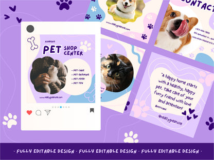 10 Editable Pet Shop Social Media Canva Templates - Engaging & Customizable Posts for Pet Businesses