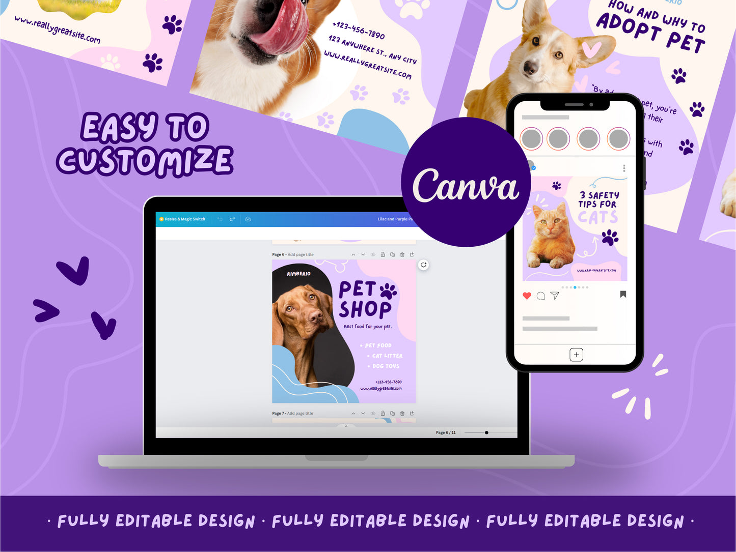 10 Editable Pet Shop Social Media Canva Templates - Engaging & Customizable Posts for Pet Businesses