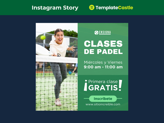 Padel Tennis Class Flyer Canva Template - Customizable with Free First Lesson Offer