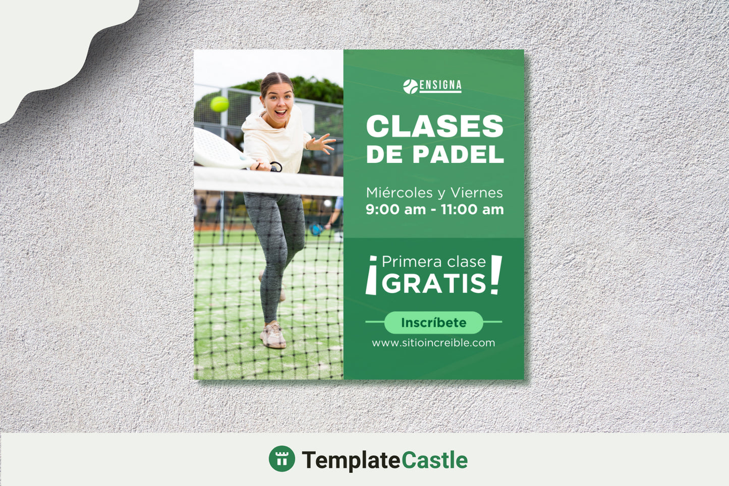 Padel Tennis Class Flyer Canva Template - Customizable with Free First Lesson Offer