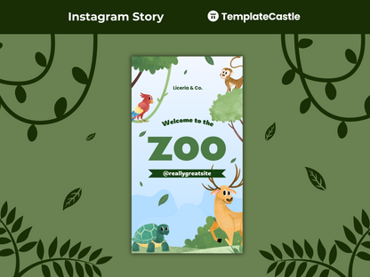 Playful Zoo Welcome Canva Template for Social Media Stories - Customizable & Engaging Design