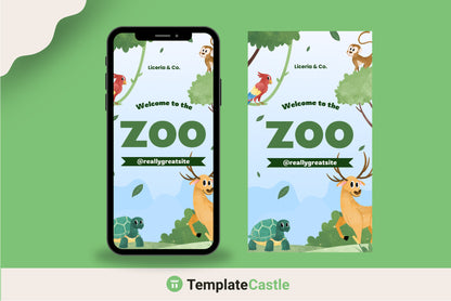 Playful Zoo Welcome Canva Template for Social Media Stories - Customizable & Engaging Design