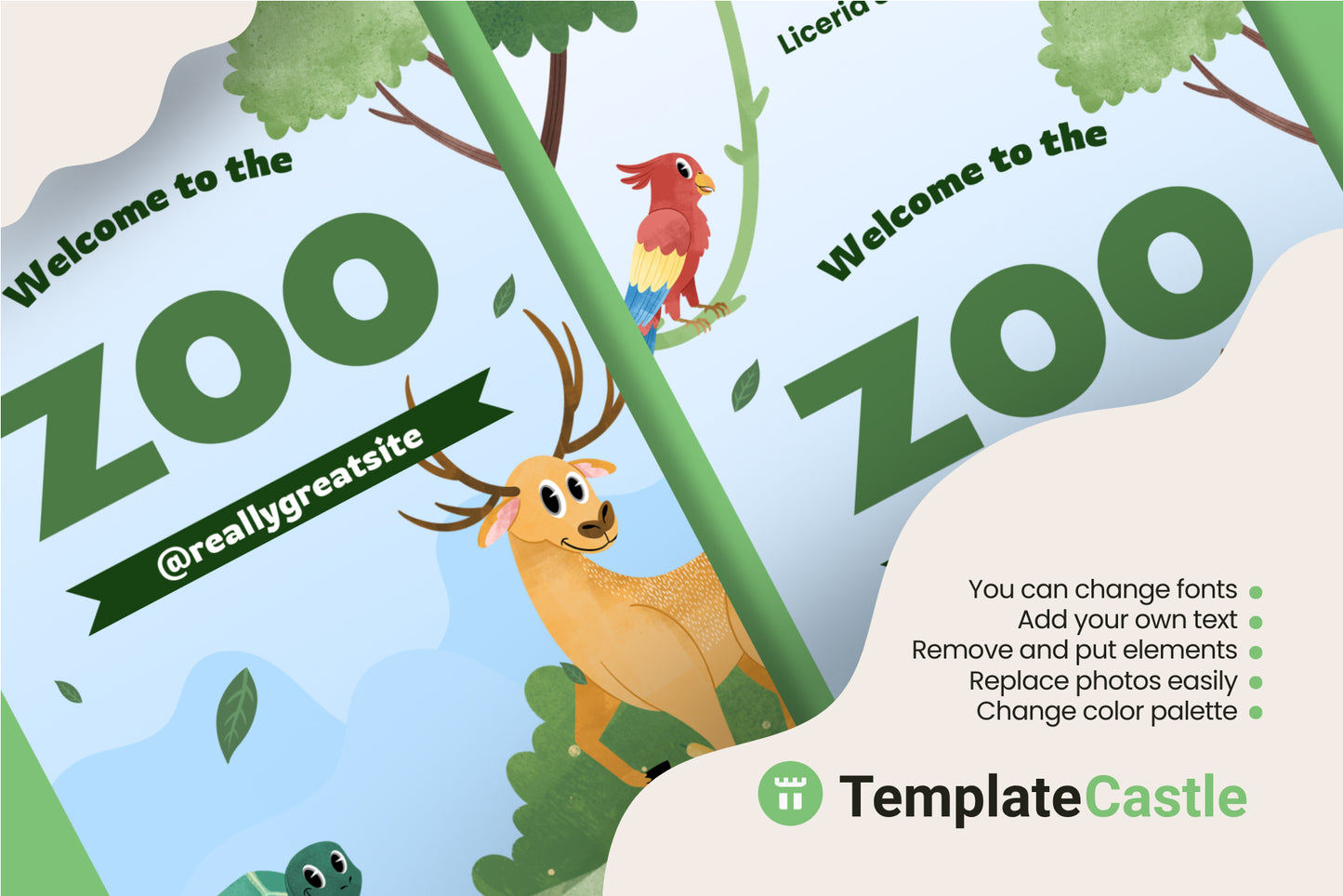 Playful Zoo Welcome Canva Template for Social Media Stories - Customizable & Engaging Design