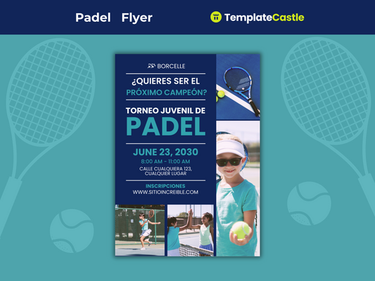 Youth Padel Tournament Canva Flyer - Exciting Sports Event Template for Kids