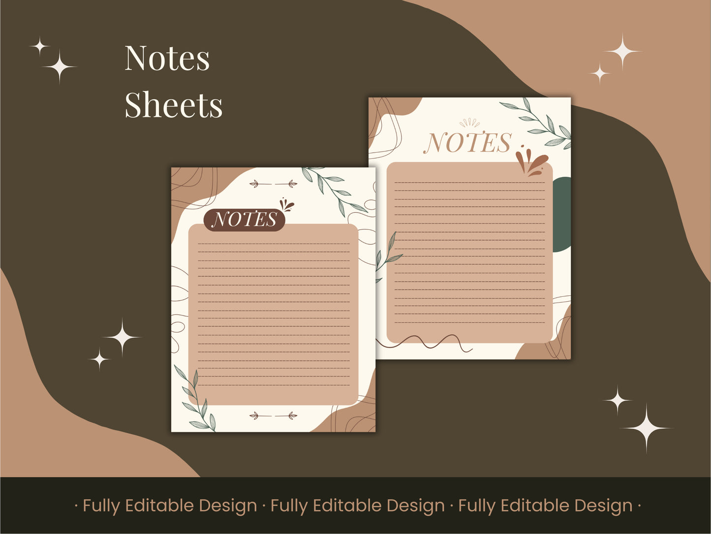 Botanical Elegance Fully Editable Planner Template Pack for Canva - Daily, Weekly, Monthly Layouts