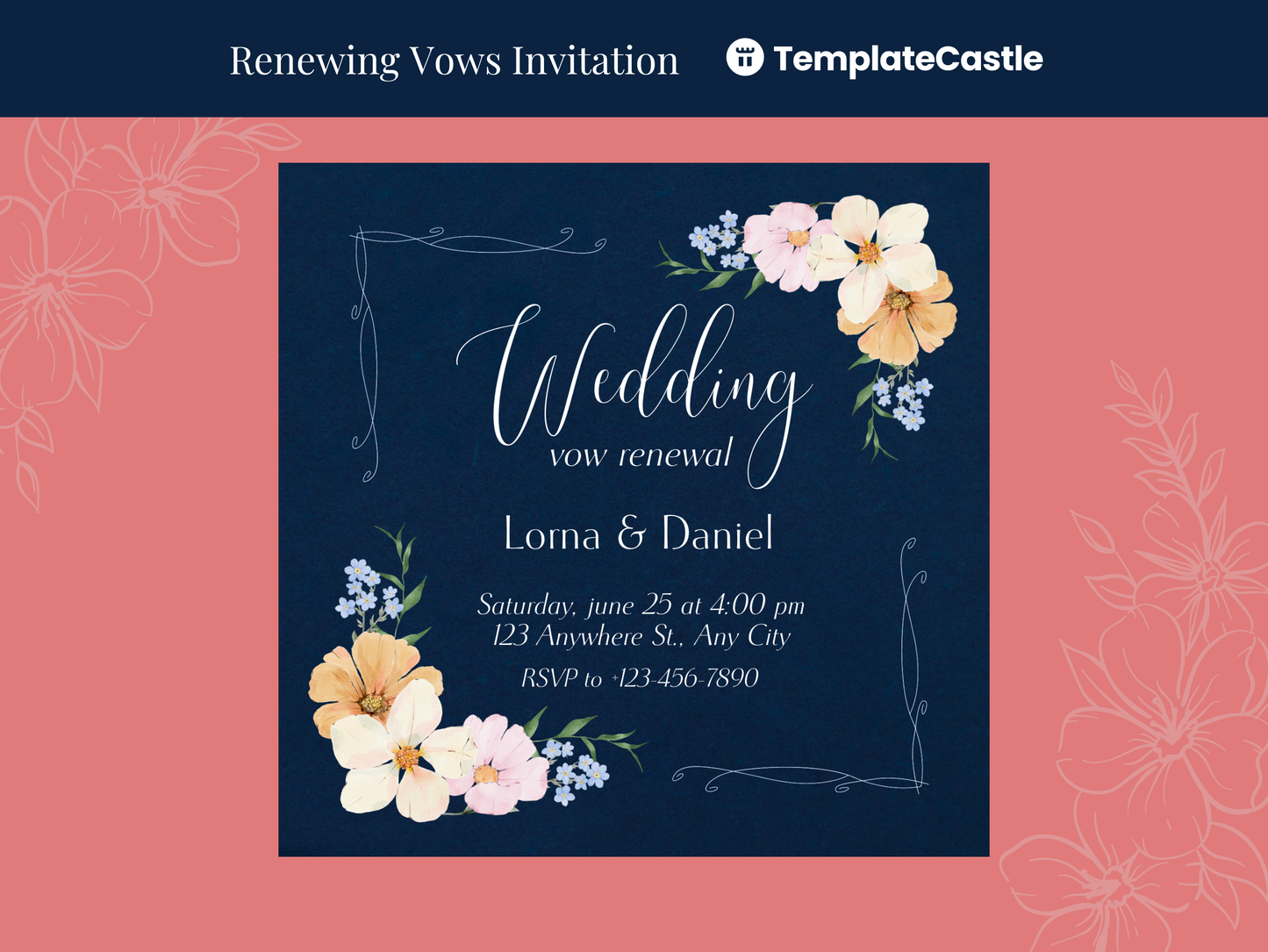 Elegant Vow Renewal Wedding Invitation Canva Template - Personalize for Your Special Ceremony