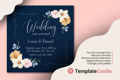 Elegant Vow Renewal Wedding Invitation Canva Template - Personalize for Your Special Ceremony