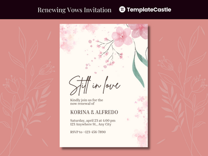 Still in Love - Vow Renewal Canva Invitation Template - Editable and Customizable Design