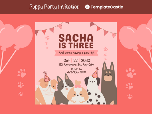 Customizable Animal-Themed Birthday Invitation Canva Template for Kids