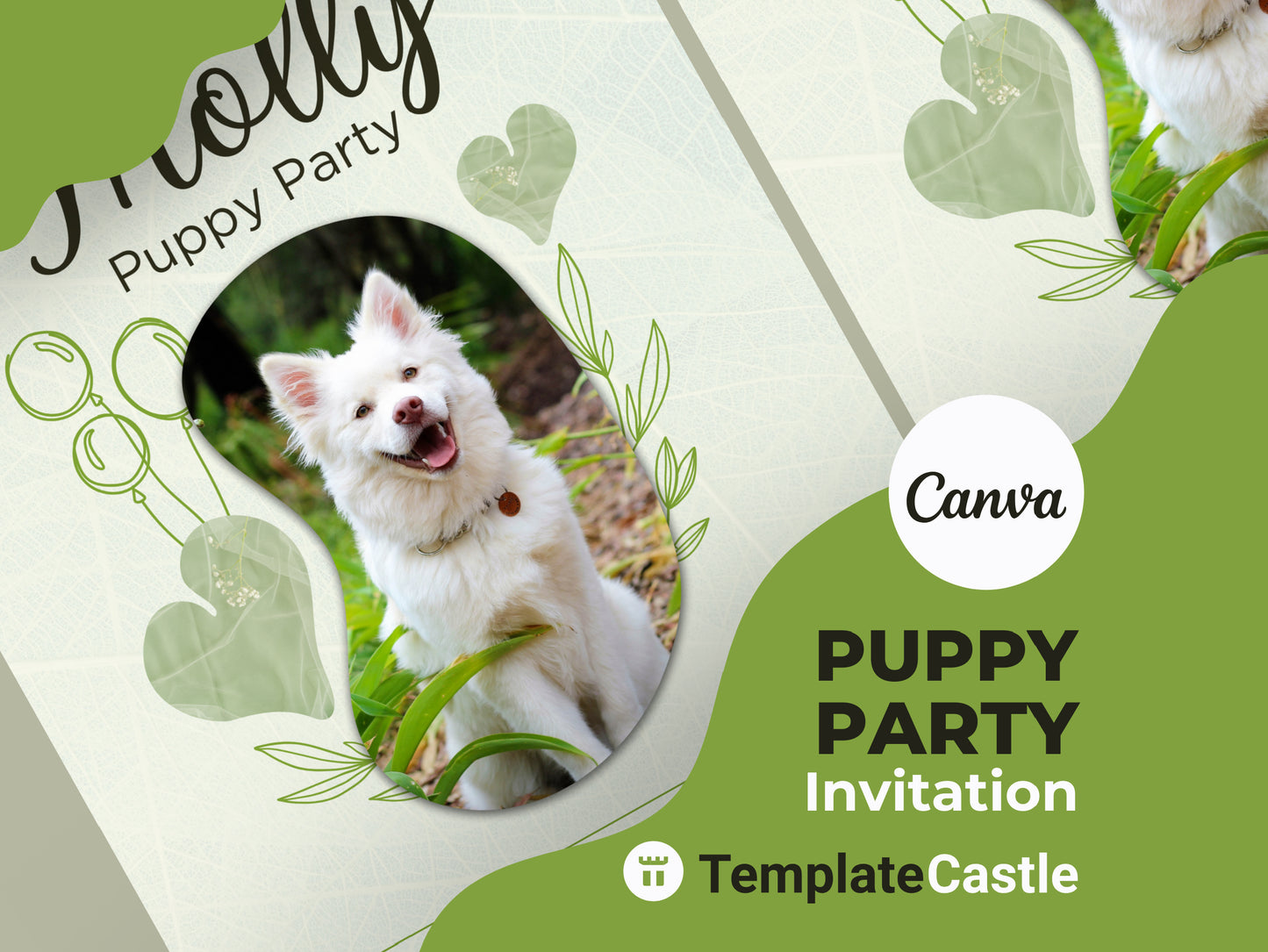 Joyful Puppy Party Invitation - Customizable Canva Template