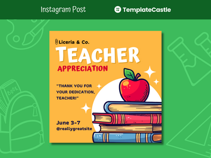 Teacher Appreciation Week Social Media Canva Template