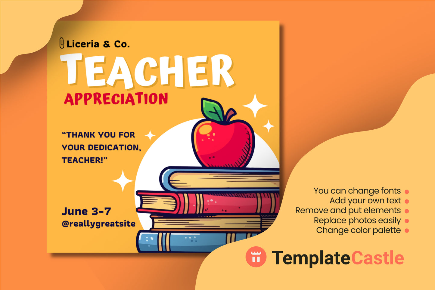 Teacher Appreciation Week Social Media Canva Template