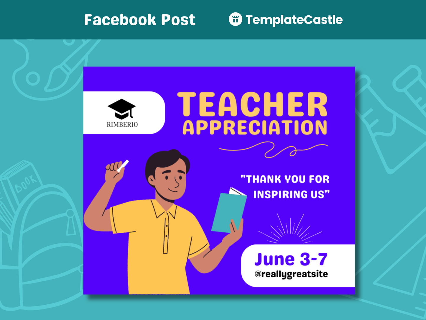 Vibrant Teacher Appreciation Week Canva Social Media Template