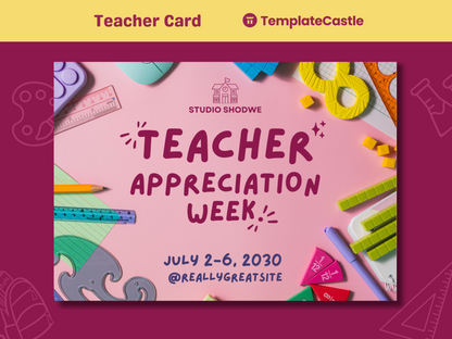 School Supplies Teacher Appreciation Week Canva Template