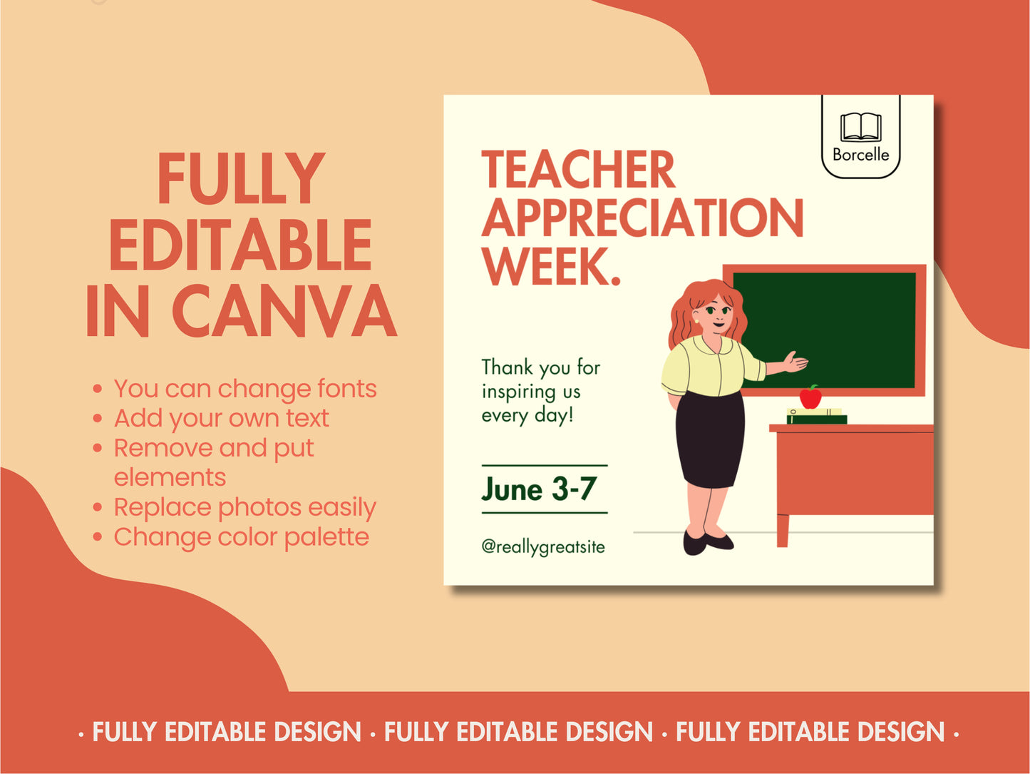 Modern Classroom Teacher Appreciation Week Canva Template