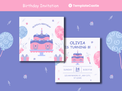 Birthday Celebration Canva Social Media Template