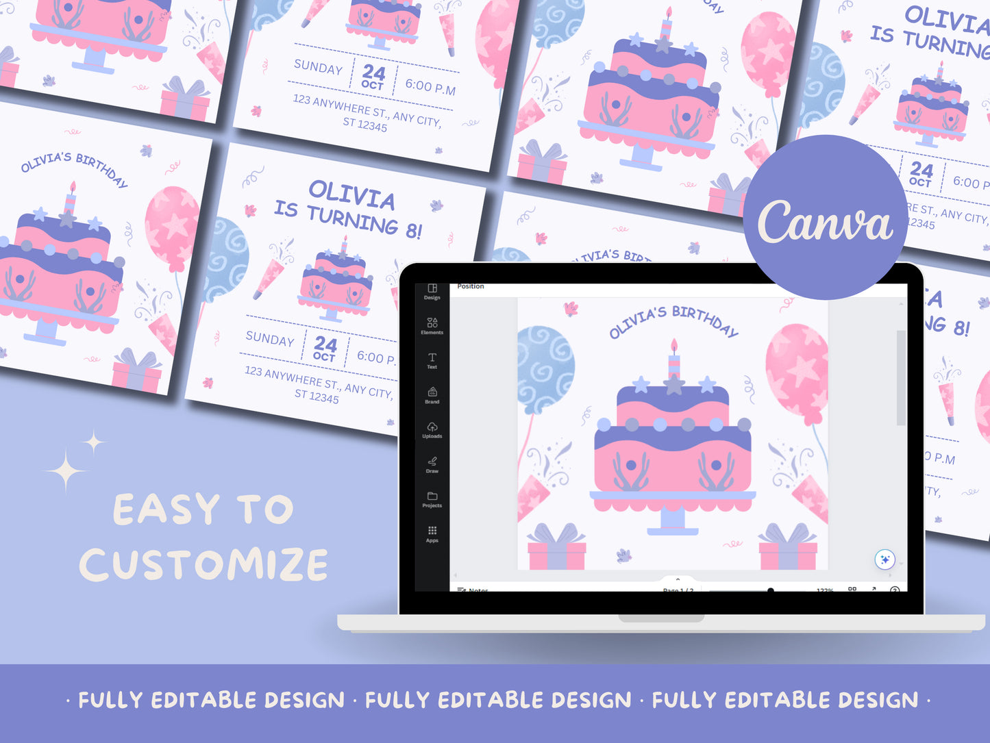 Birthday Celebration Canva Social Media Template