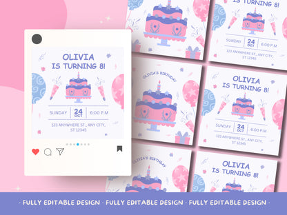 Birthday Celebration Canva Social Media Template