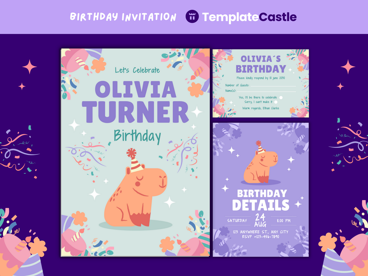 Vibrant Birthday Canva Template - Colorful and Customizable Party Invitation for All Ages