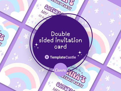 Pastel Dreams Birthday Canva Template - Magical Customizable Invitation for Dreamy Parties