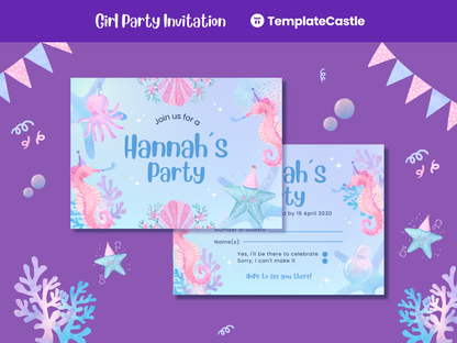 Happy Birthday Party Canva Invitations Templates Adventure Sea Canva Editable Templates Oceanic Kids Party Celebration Cards