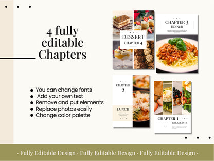 26 Cookbook Pages Canva Templates Delicious Recipes Book Digital Cooking Guide Social Media Delights Food Posts Canva Editable