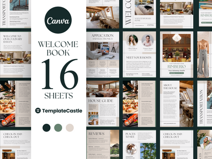 Airbnb House Guide Canva Template  Sheets Canva Editable Templates  Rental Property Professional Service Tourism Travel Guide Templates