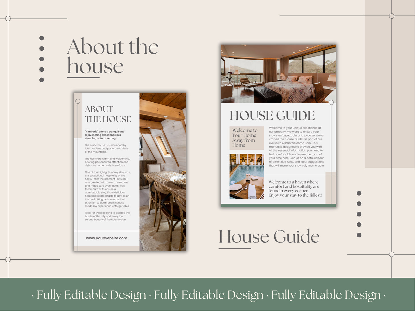 Airbnb House Guide Canva Template  Sheets Canva Editable Templates  Rental Property Professional Service Tourism Travel Guide Templates