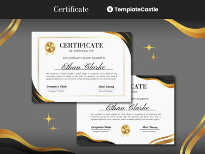 Elegant Canva Certificate Templates  Editable Canva  Appreciation Certificate Template Professional Recognition Certificate