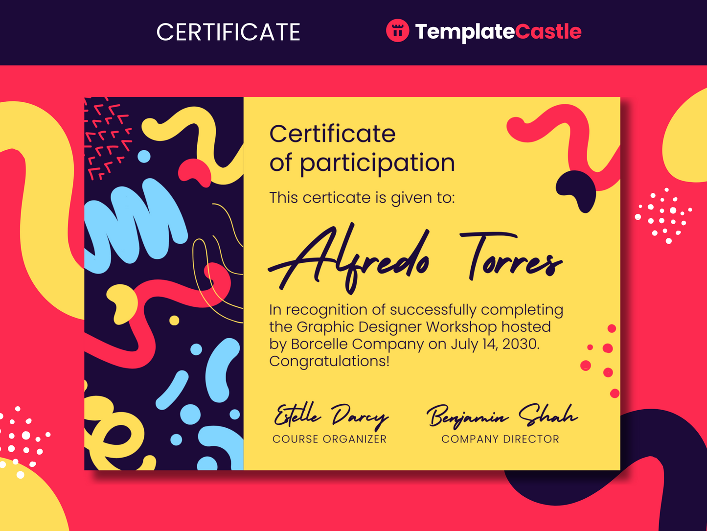 Certificate Modern Abstract Canva Template Participation Certificate Dynamic Fully Editable  Customizable Appreciation Dynamic Style