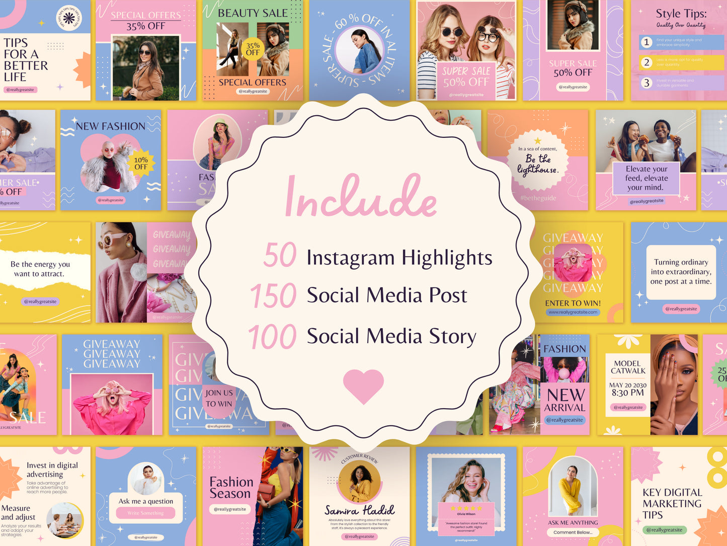 300 Bright Canva Templates Colorful Instagram Posts Pastel Templates Instagram Highlights Social Media Canva Templates Vibrant IG Templates