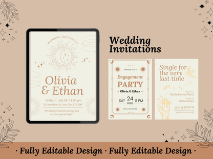 30 Invitation Templates, Editable Canva Invitations Bundle Birthdays Invitations Weddings Invitations Festivals Invitations Art Events