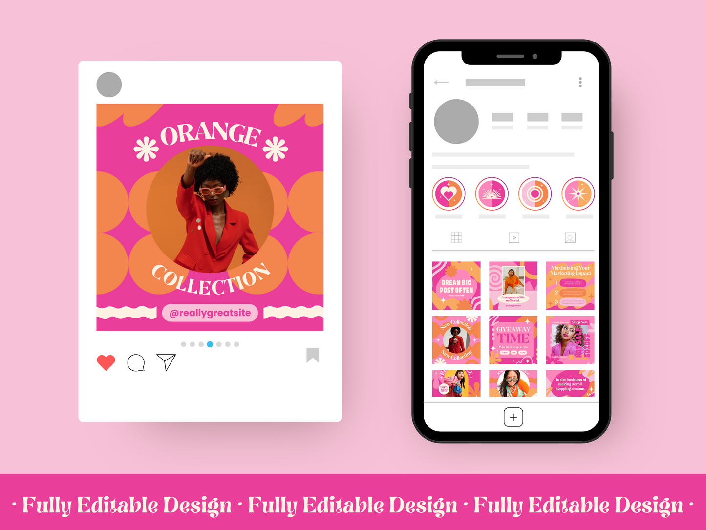 500 Pink Pastel Social Media Templates Canva IG Templates Pink Instagram Posts Pink Instagram Stories Instagram Highlights IG Posts