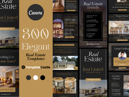 300 Real Estate Canva Templates Luxury Listings Modern Real Estate Posts Realtor Marketing Real Estate Stories and Highlights