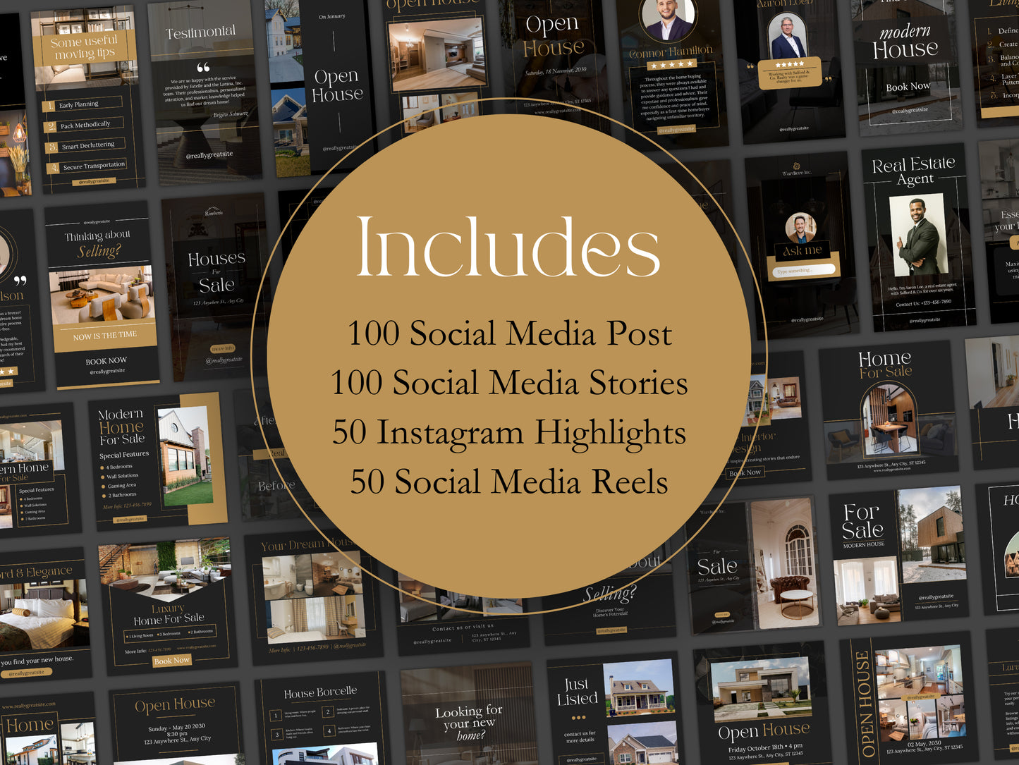 300 Real Estate Canva Templates Luxury Listings Modern Real Estate Posts Realtor Marketing Real Estate Stories and Highlights