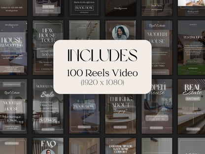 100 Realtor Reel Templates for Real Estate Marketing and Social Media Engagement Editable Canva Real Estate Reels Templates