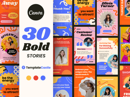 30 Bold Canva Social Media Story Templates: Vibrant Designs for Brand Stories & Influencer Marketing