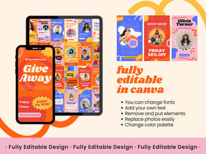 30 Bold Canva Social Media Story Templates: Vibrant Designs for Brand Stories & Influencer Marketing