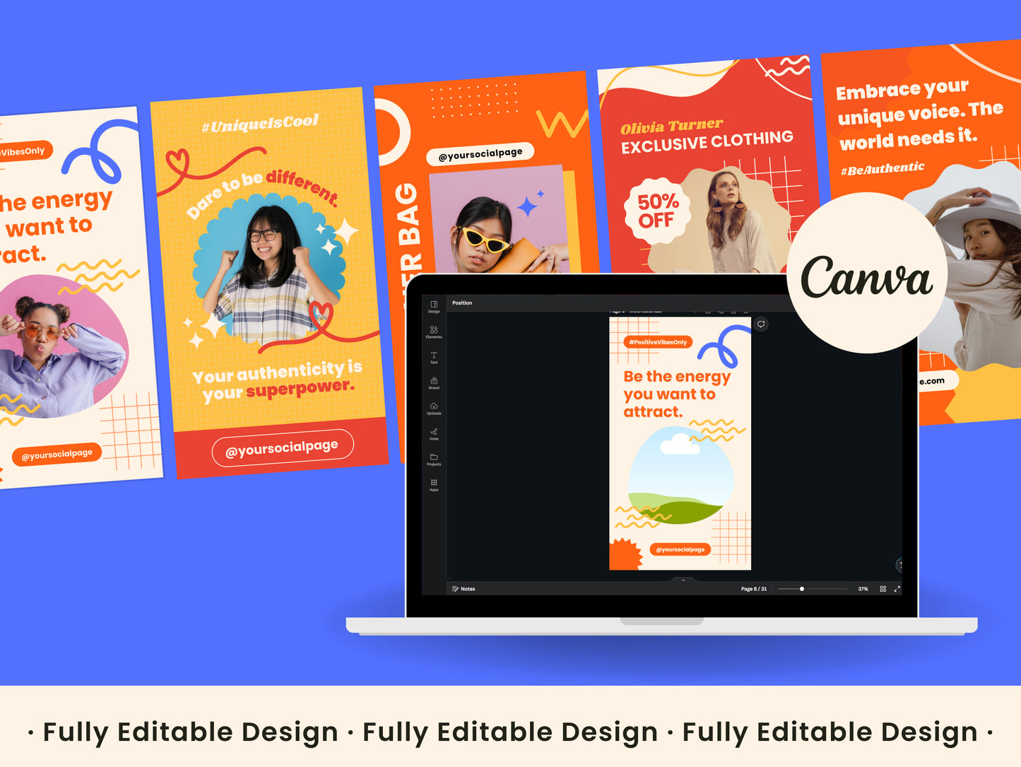 30 Bold Canva Social Media Story Templates: Vibrant Designs for Brand Stories & Influencer Marketing