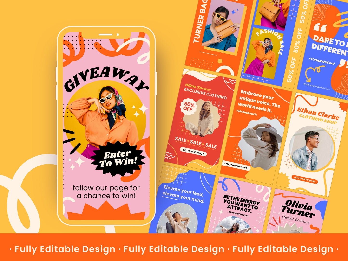 30 Bold Canva Social Media Story Templates: Vibrant Designs for Brand Stories & Influencer Marketing