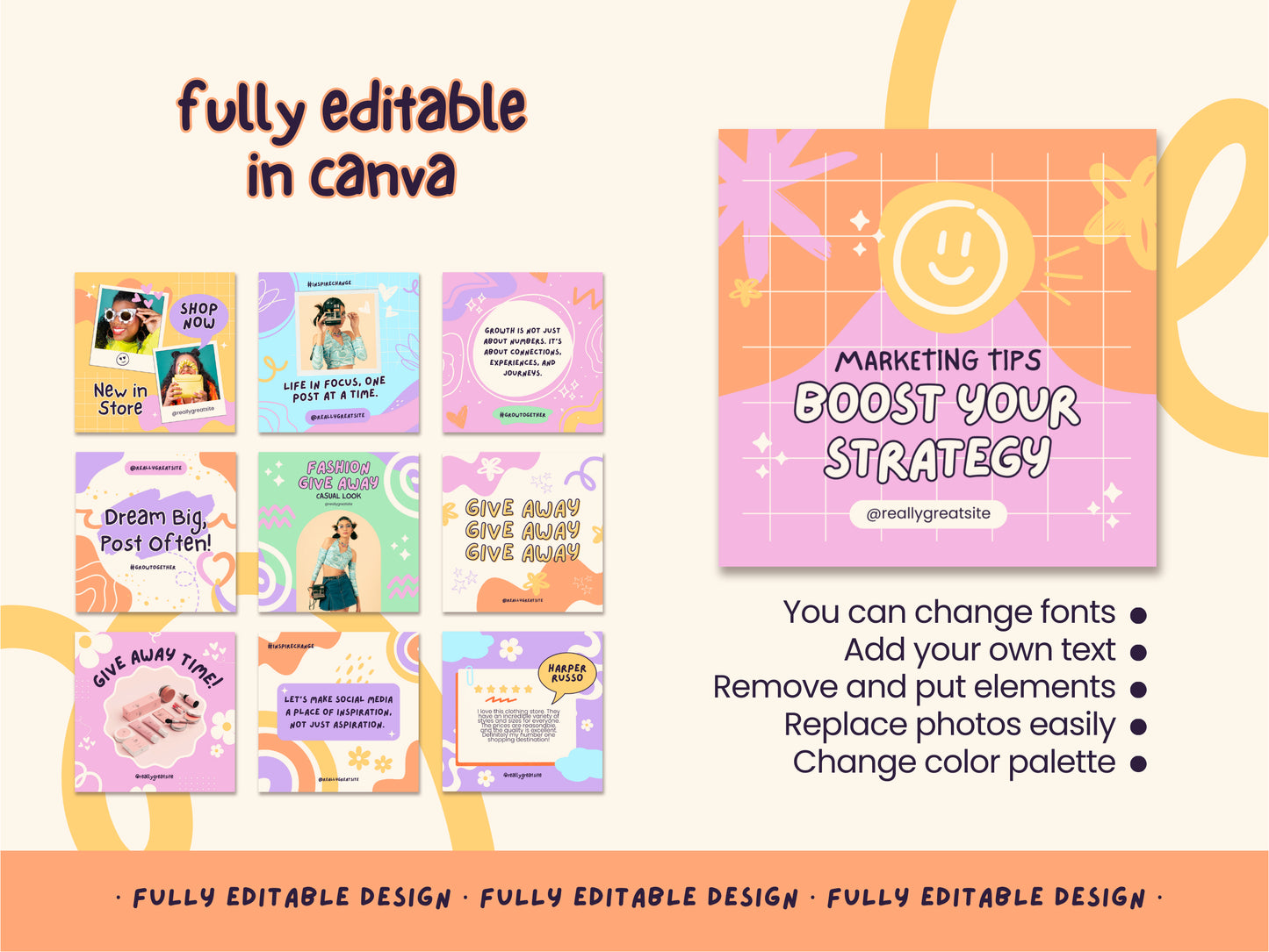 150 Pastel Rainbow Canva Posts for Instagram Fashion Influencers Digital Marketing Templates, IG Instagram Posts, Post for Content Creators