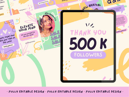 150 Pastel Rainbow IG Story Templates - Editable Fashion Stories & Content Creator Canva Templates for Bright Instagram Branding