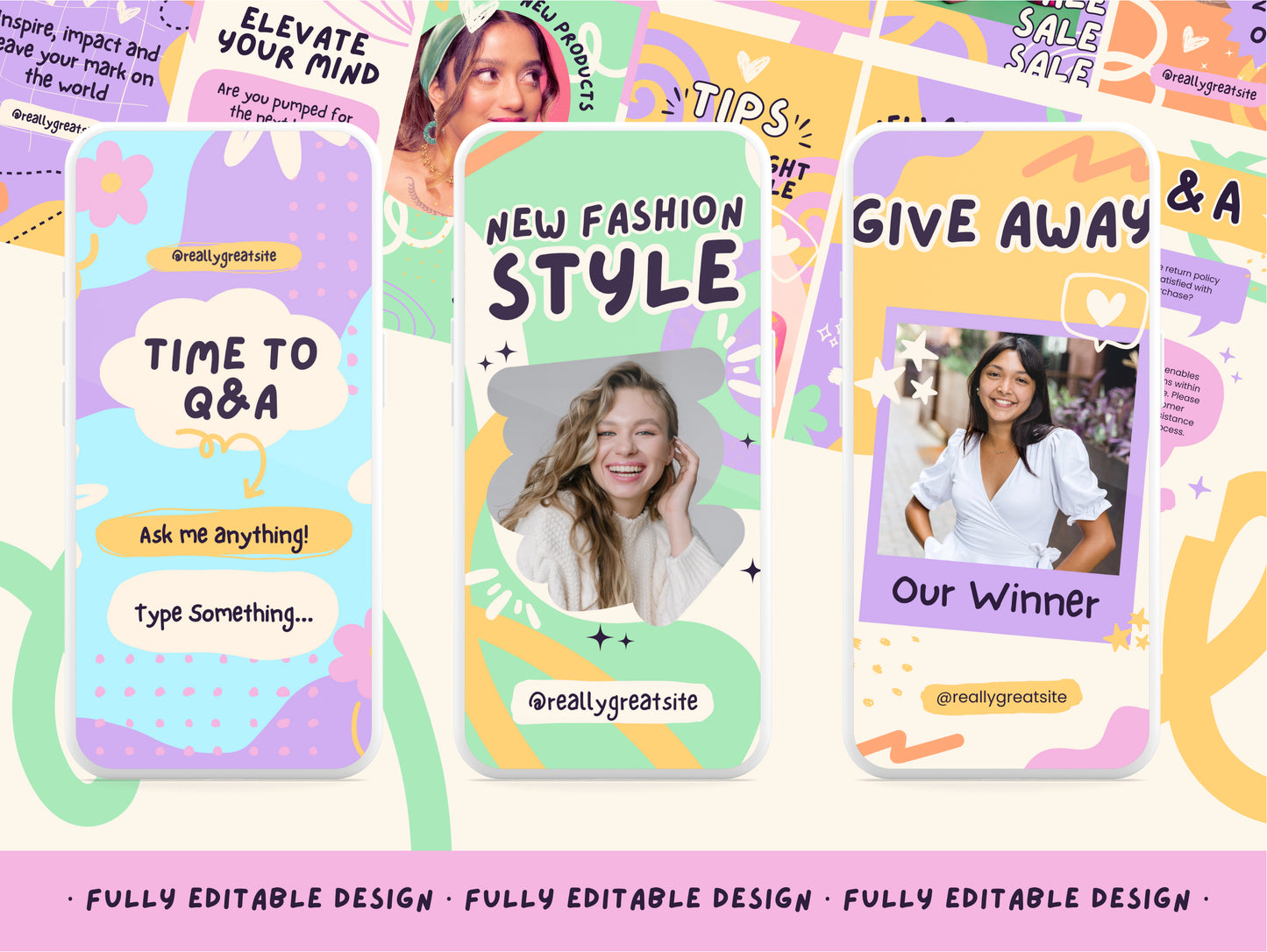 150 Pastel Rainbow IG Story Templates - Editable Fashion Stories & Content Creator Canva Templates for Bright Instagram Branding