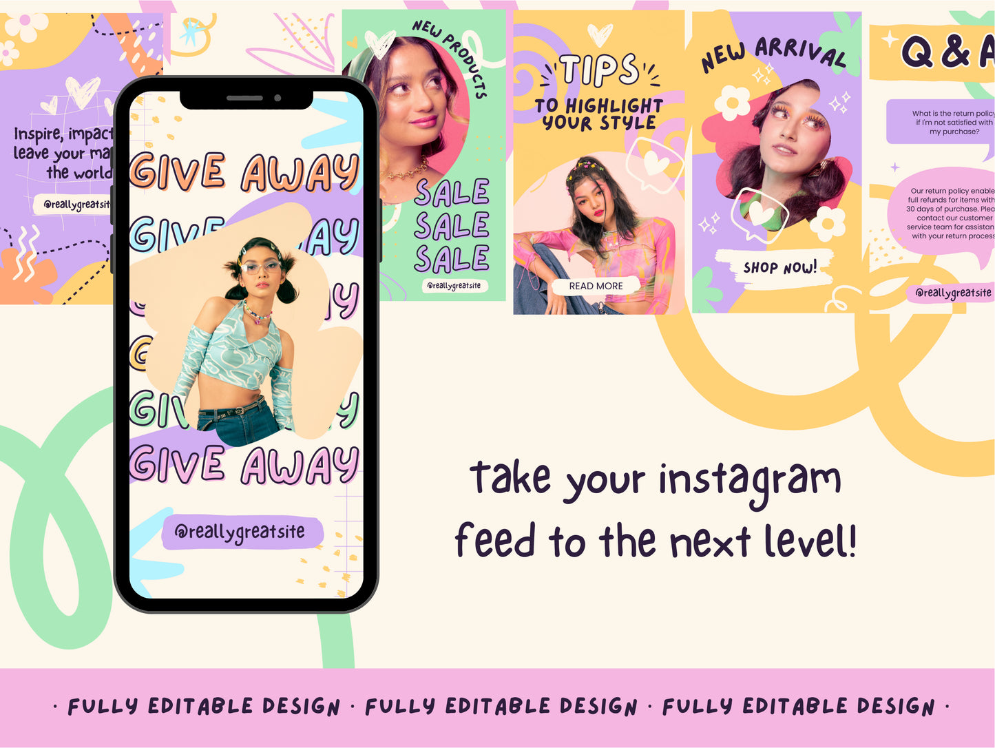 150 Pastel Rainbow IG Story Templates - Editable Fashion Stories & Content Creator Canva Templates for Bright Instagram Branding